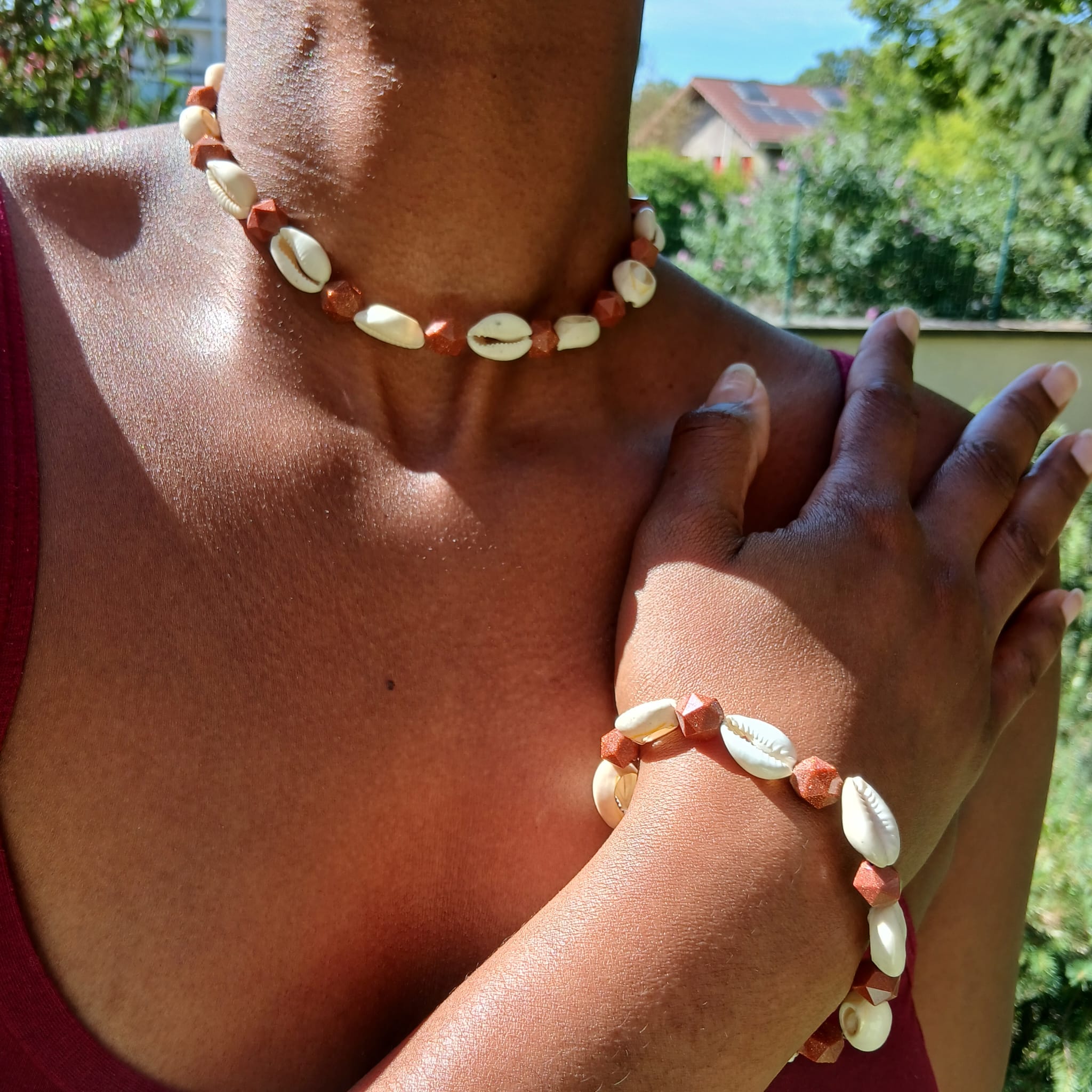 Ensemble collier + bracelet "Nuru"